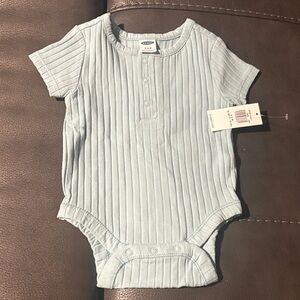 Old Navy Light Blue Ribbed Kids Bodysuit